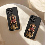 The King Dad - Personalized Father 3D Embossed Leather Phone Case