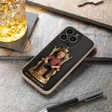 The King Dad - Personalized Father 3D Embossed Leather Phone Case