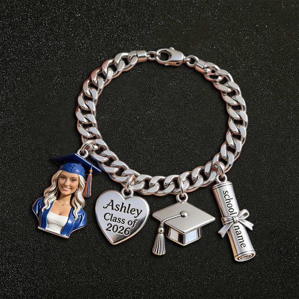 Class Of 2026 - Personalized Graduation Bracelet With Charms