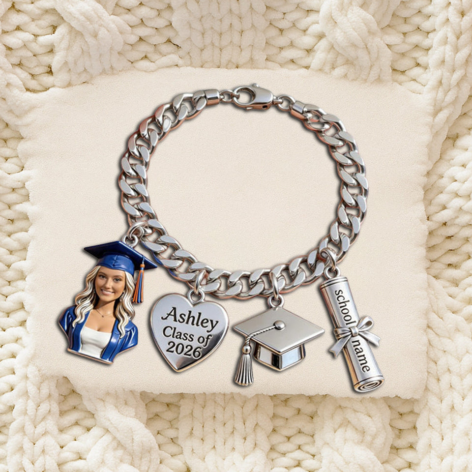 Class Of 2026 - Personalized Graduation Bracelet With Charms