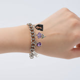 Custom Any Birthmonth Flower & Birthstone From Any Photo - Personalized Birth Month Flower Bracelet With Charms