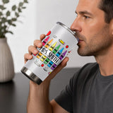 Pencil Crayon Teacher Tumbler - Personalized Teacher Tumbler