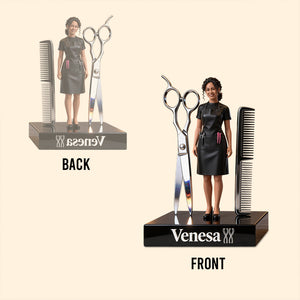 Hairdresser Gift, Hair Stylist Gift - Personalized Hairdresser Custom Shaped Acrylic Plaque