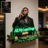 All My Illegal drugs - Personalized Weed Wooden Floating Shelf