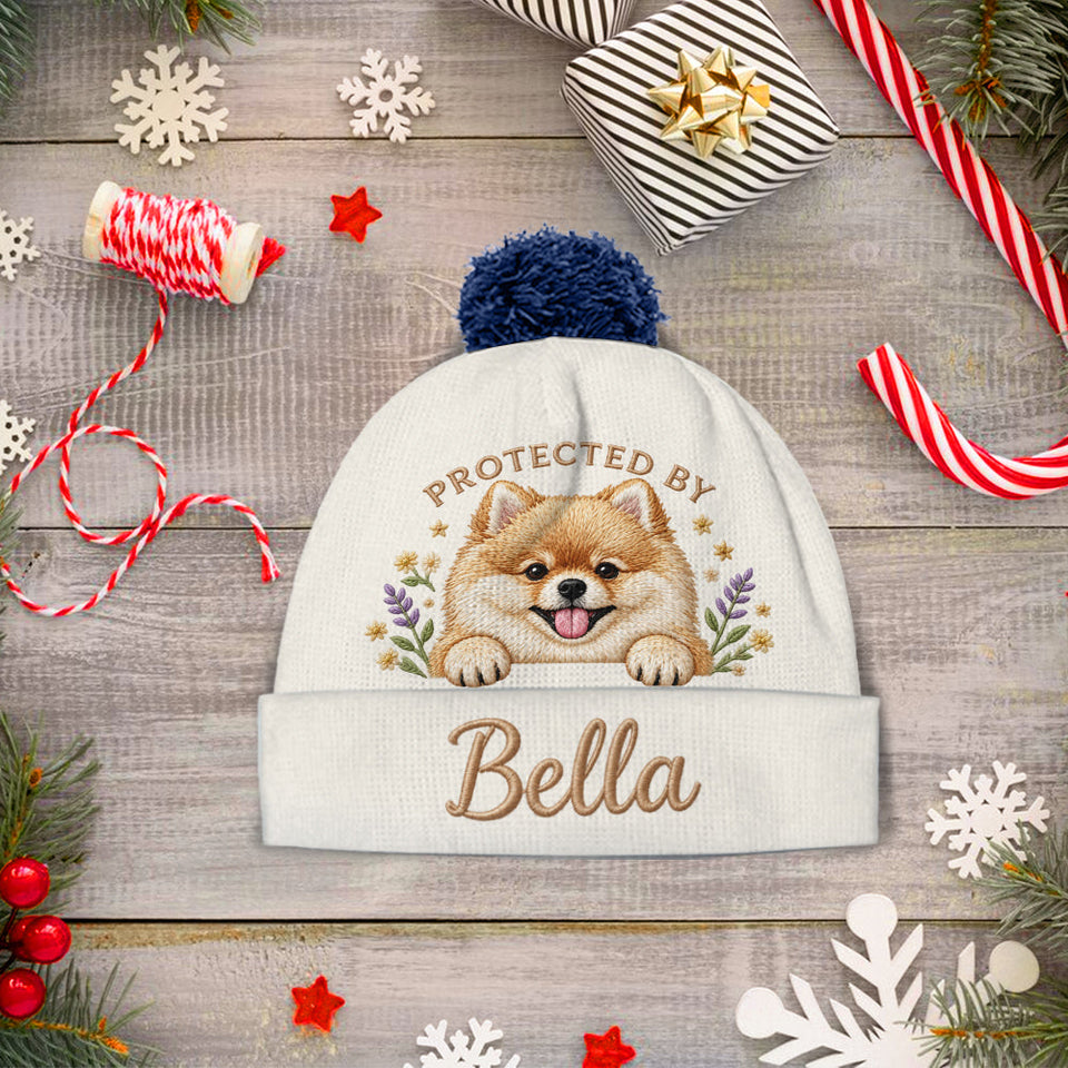 Baby Protected By Pet - Personalized Newborn Beanie Hat