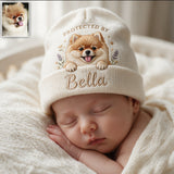 Baby Protected By Pet - Personalized Newborn Beanie Hat