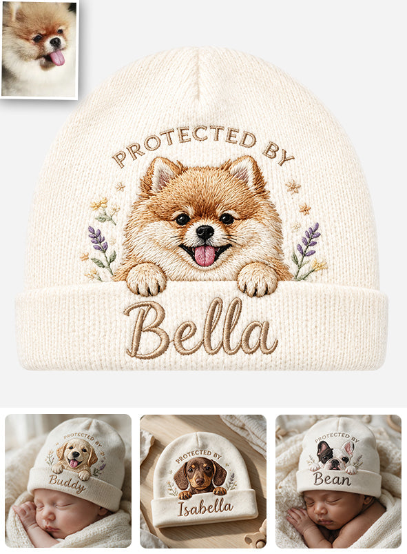 Baby Protected By Pet - Personalized Newborn Beanie Hat