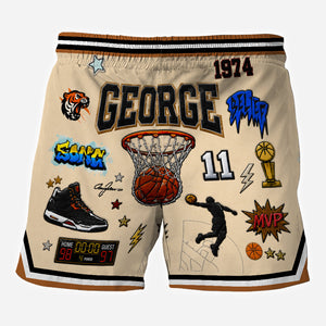 Love Playing Basketball - Personalized Basketball Men Shorts