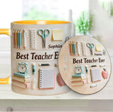 Best Teacher Ever - Personalized Teacher Accent Mug & Coaster
