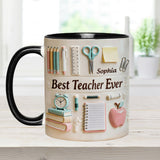 Best Teacher Ever - Personalized Teacher Accent Mug & Coaster