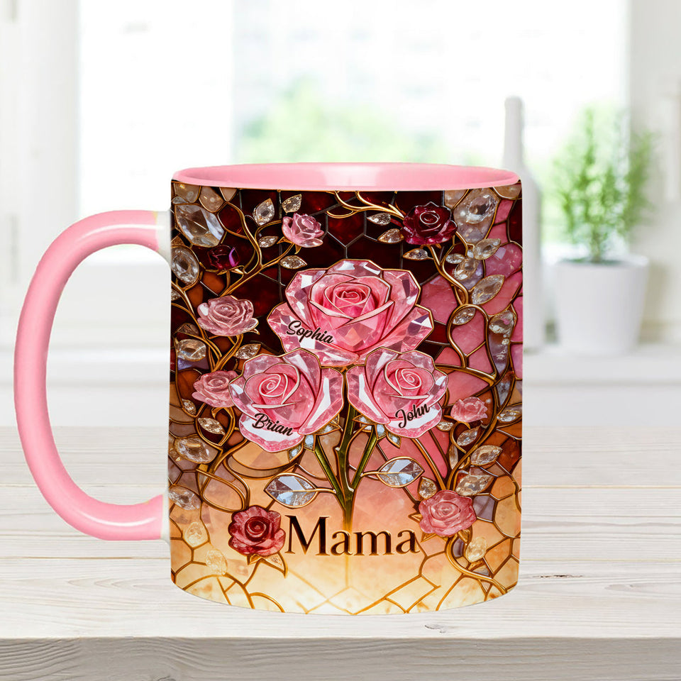 I Love You Mom Nana Grandma - Personalized Mother Set Accent Mug with Acrylic Stirrers