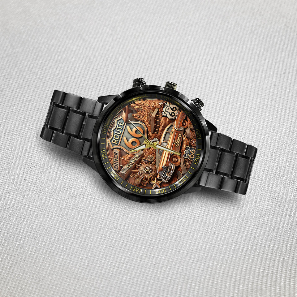 Vintage Route 66 - Personalized Muscle Car Hand Watch