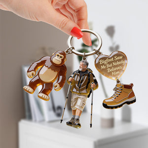 Custom Any Photo - Personalized Hiking Premium Keychain With Charms