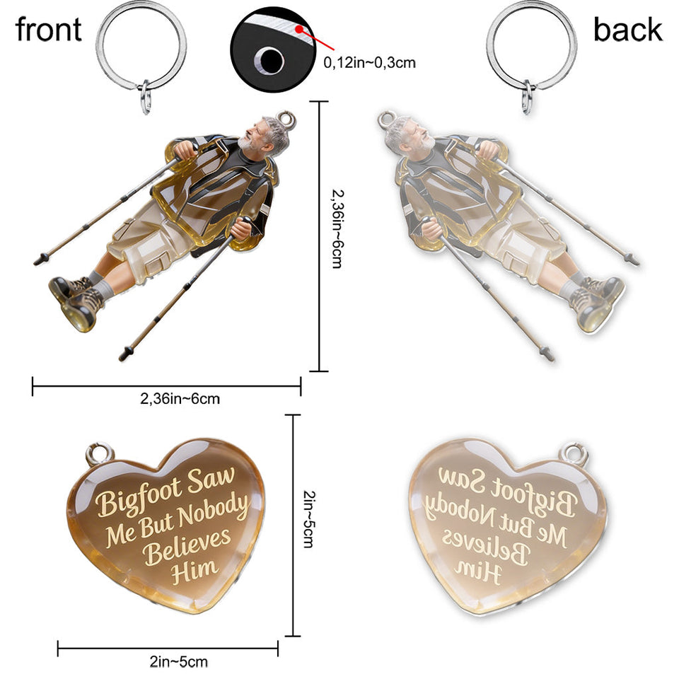 Custom Any Photo - Personalized Hiking Premium Keychain With Charms