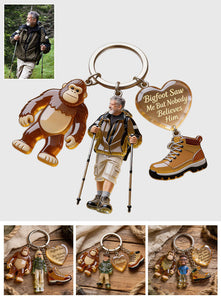 Custom Any Photo - Personalized Hiking Premium Keychain With Charms