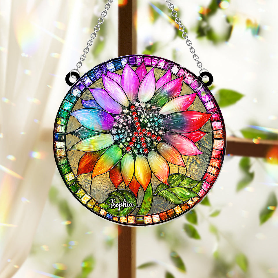 Hippie Soul - Personalized Hippie Window Hanging Suncatcher Ornament