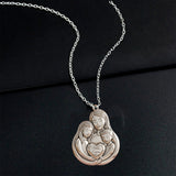 Love Mom - Personalized Mother Shaped Metal Pendant Necklace