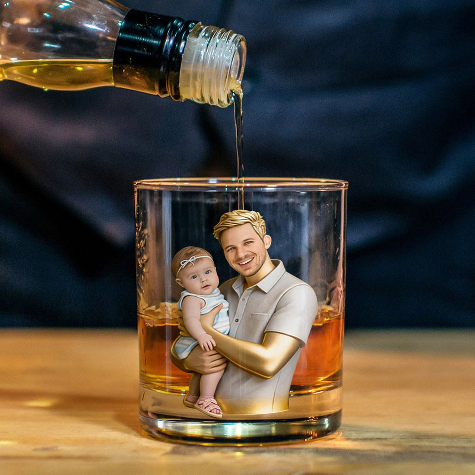 First Father's Day - Personalized Father Whiskey Glass