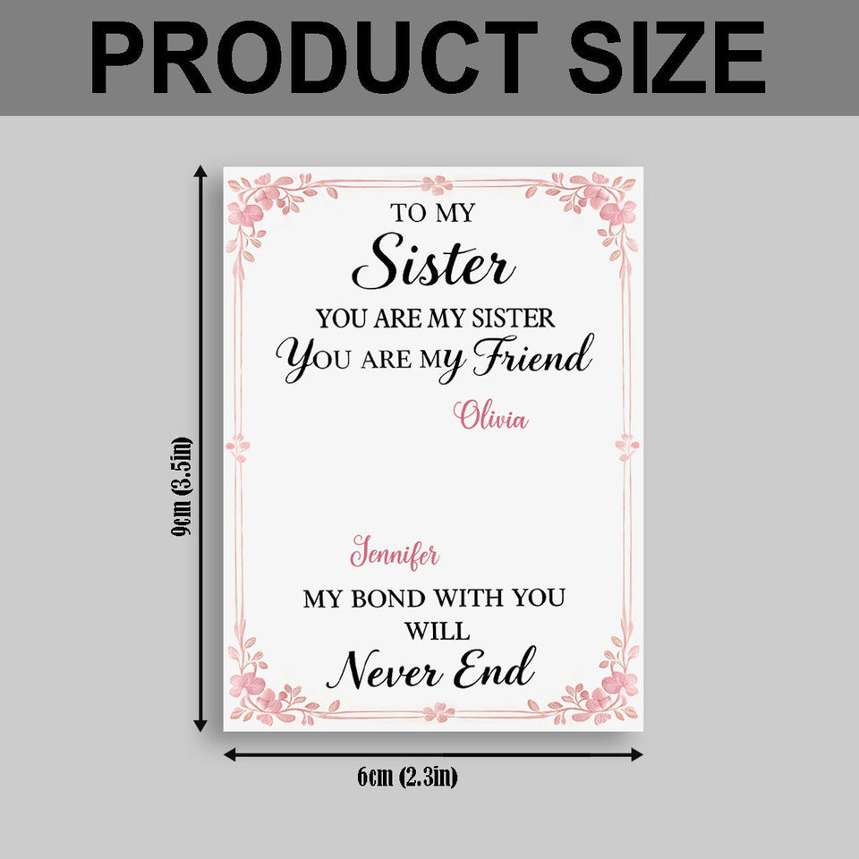 Sister Butterfly - Personalized Sister Pocket Hug Card