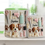 Best Dog Groomer - Personalized Dog Groomer Accent Mug & Coaster