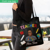Custom Any Photo Love My Job - Personalized Teacher Tote Bag