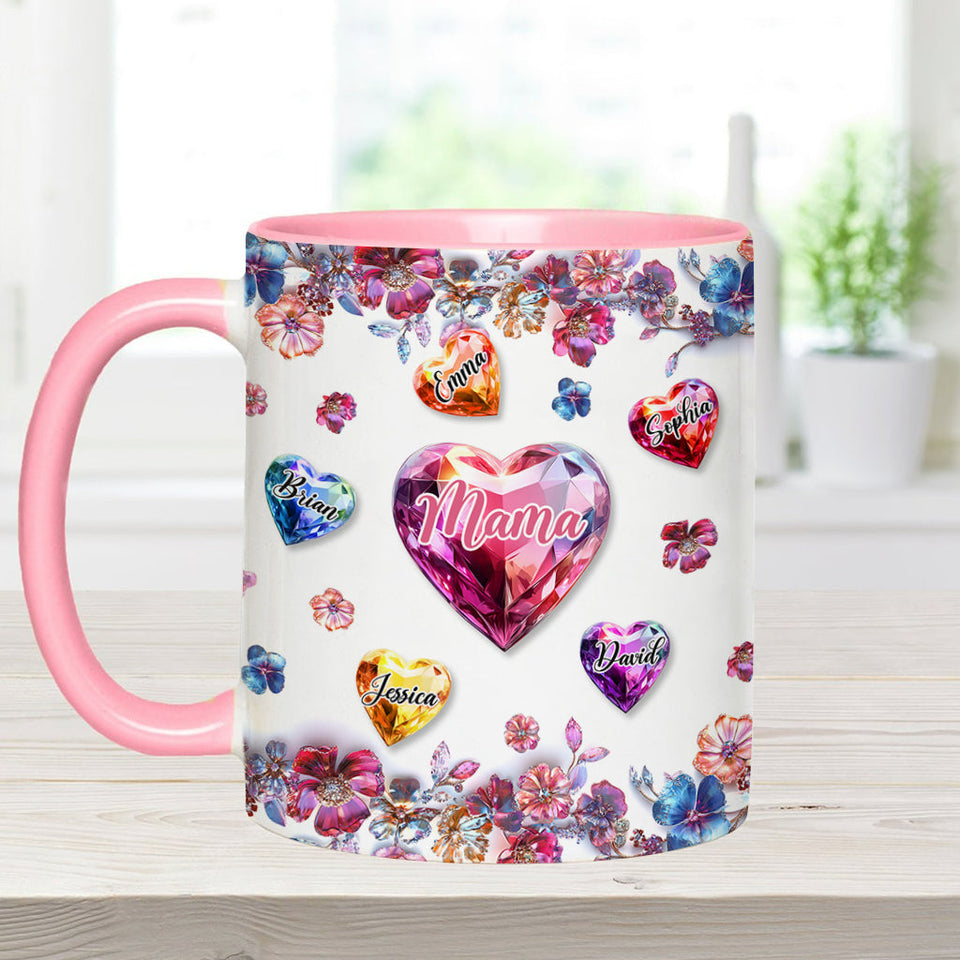 A Mother Holds Her Children's Hands - Personalized Mother Accent Mug