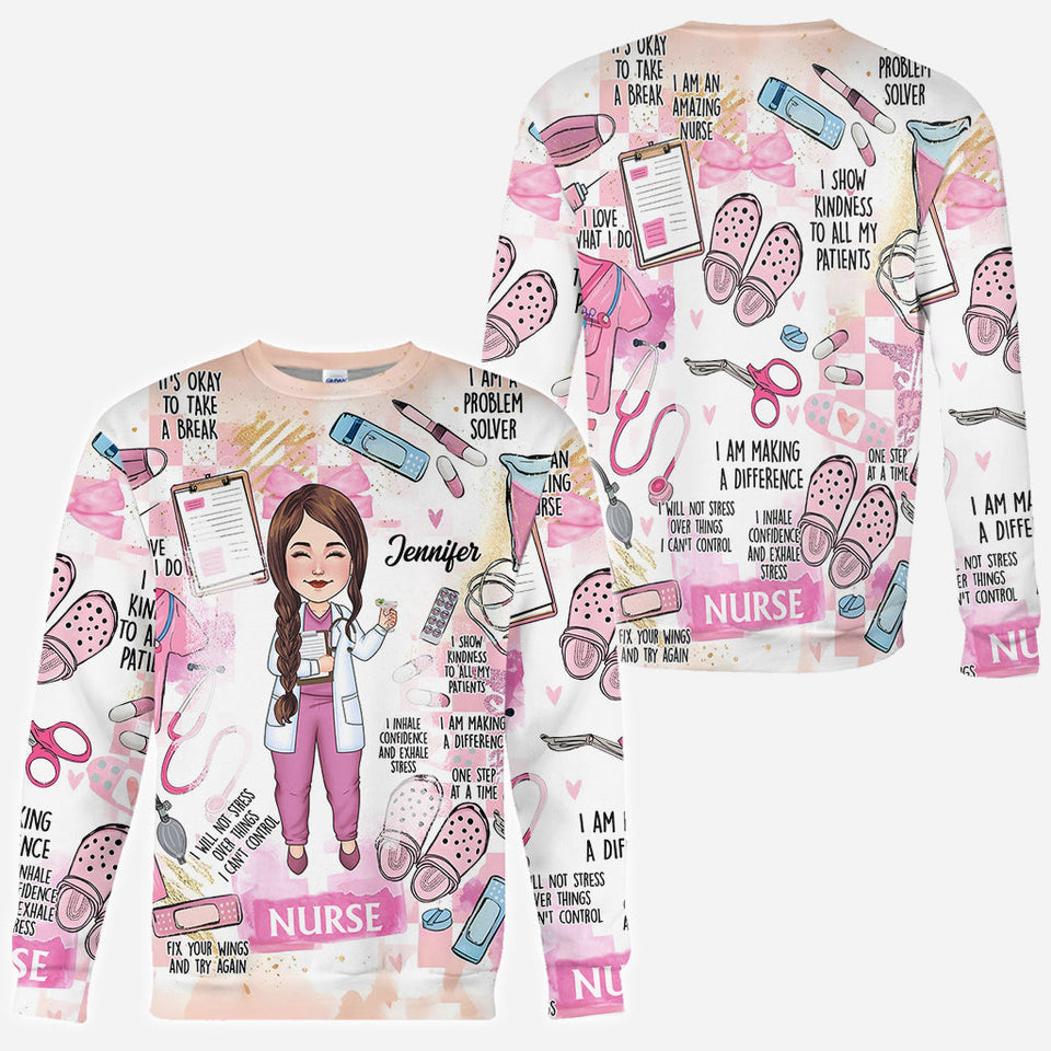 I Love What I Do - Personalized Nurse All Over Shirt