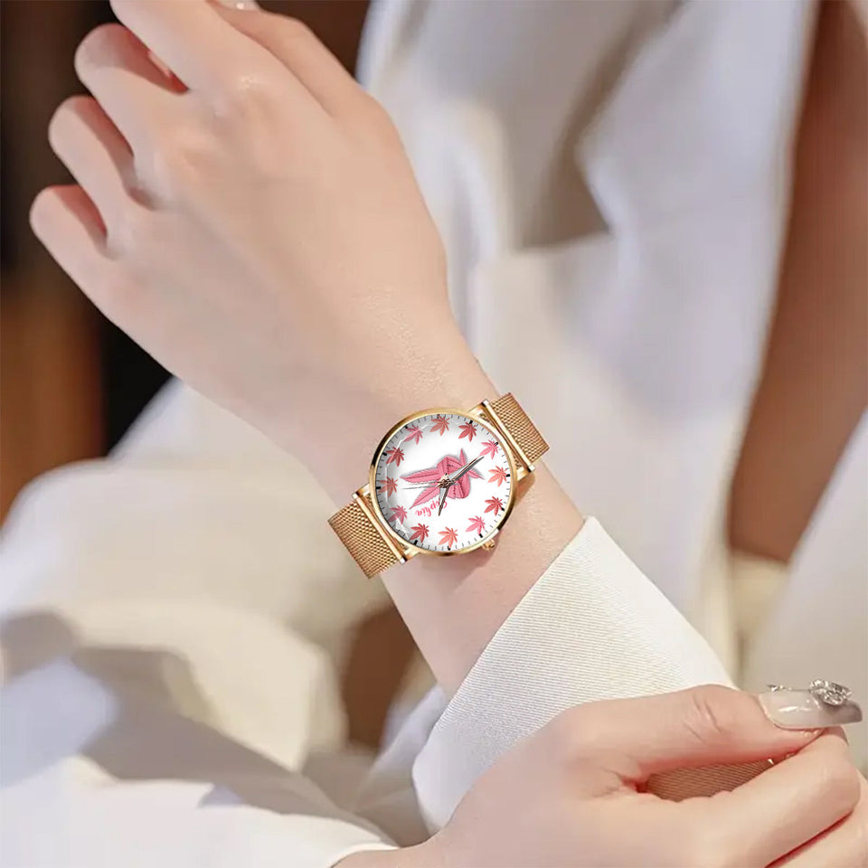 Pink Cannabis - Personalized Weed Women Hand Watch