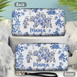 Mama Bear Gift For Mom, Grandma,.. - Personalized Mother Leather Long Wallet