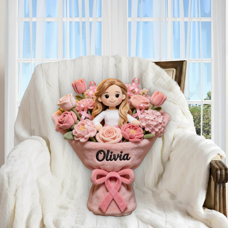 Breast Cancer Awareness - Personalized Breast Cancer Awareness Premium Faux Fur Pillow