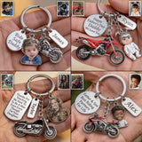 BIKER DAD - Personalized Biker Keychain With Charms