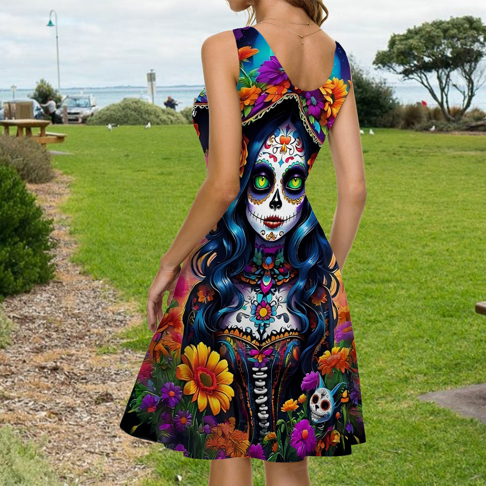 Till Death Do Us Part - Personalized Skull Hawaiian Shirt & Sleeveless Dress