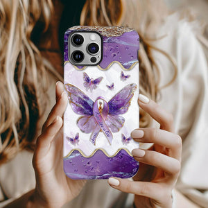 Combattez comme une fille - Coque de téléphone personnalisée avec impression intégrale pour la sensibilisation au lupus