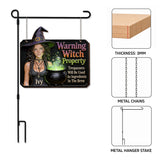 Warning Witch Property - Personalized Witch Wood Sign With Stake