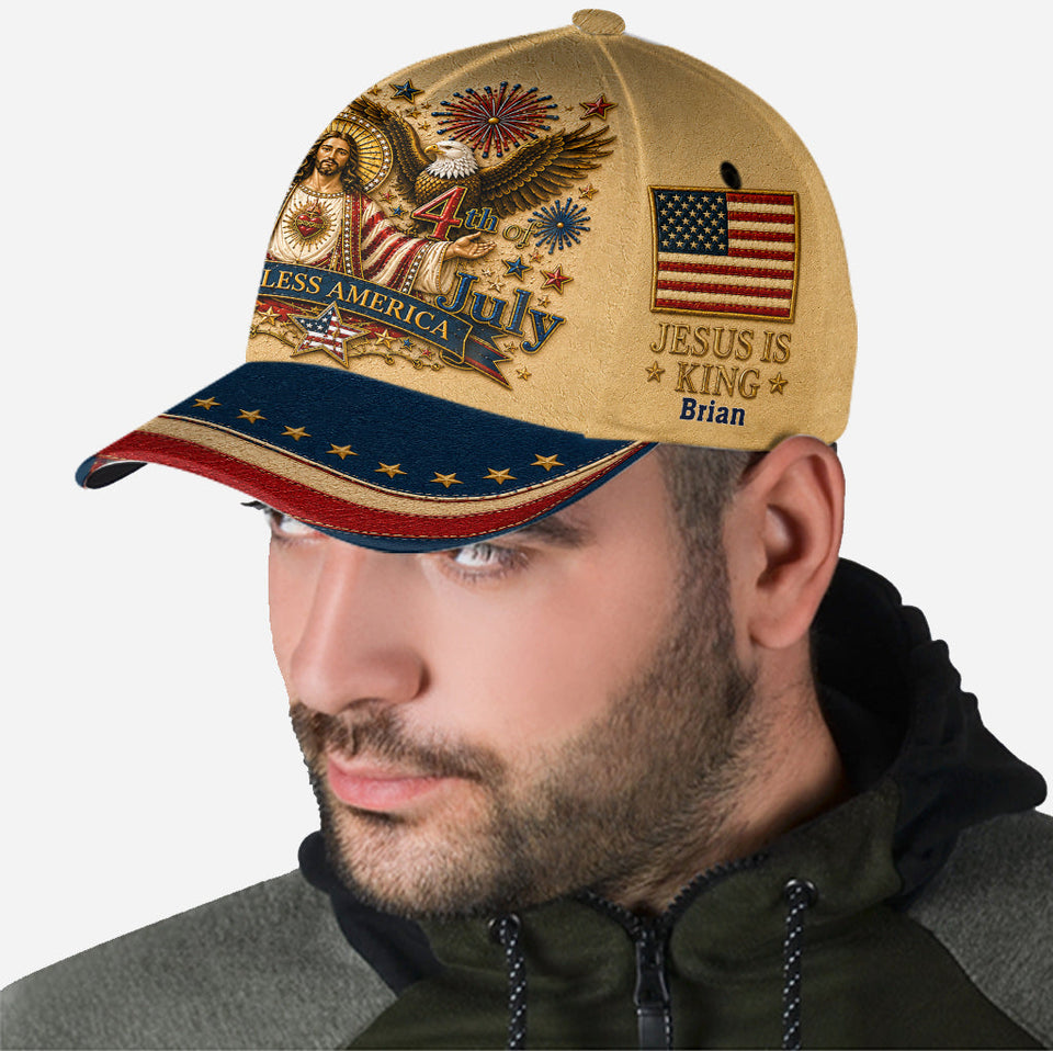 One Nation Under God, 4th Of July - Personalized Christian Classic Cap With Pin