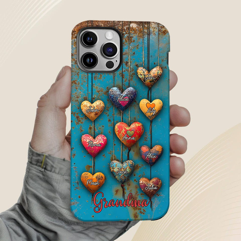 Grandma's Mom's Sweethearts - Personalized Grandma Full Print Phone Case