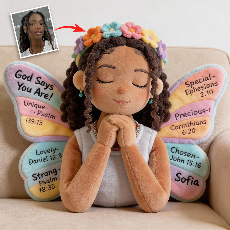 God Says You Are - Personalized African American Faux Fur Shaped Pillow