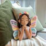 God Says You Are - Personalized African American Faux Fur Shaped Pillow