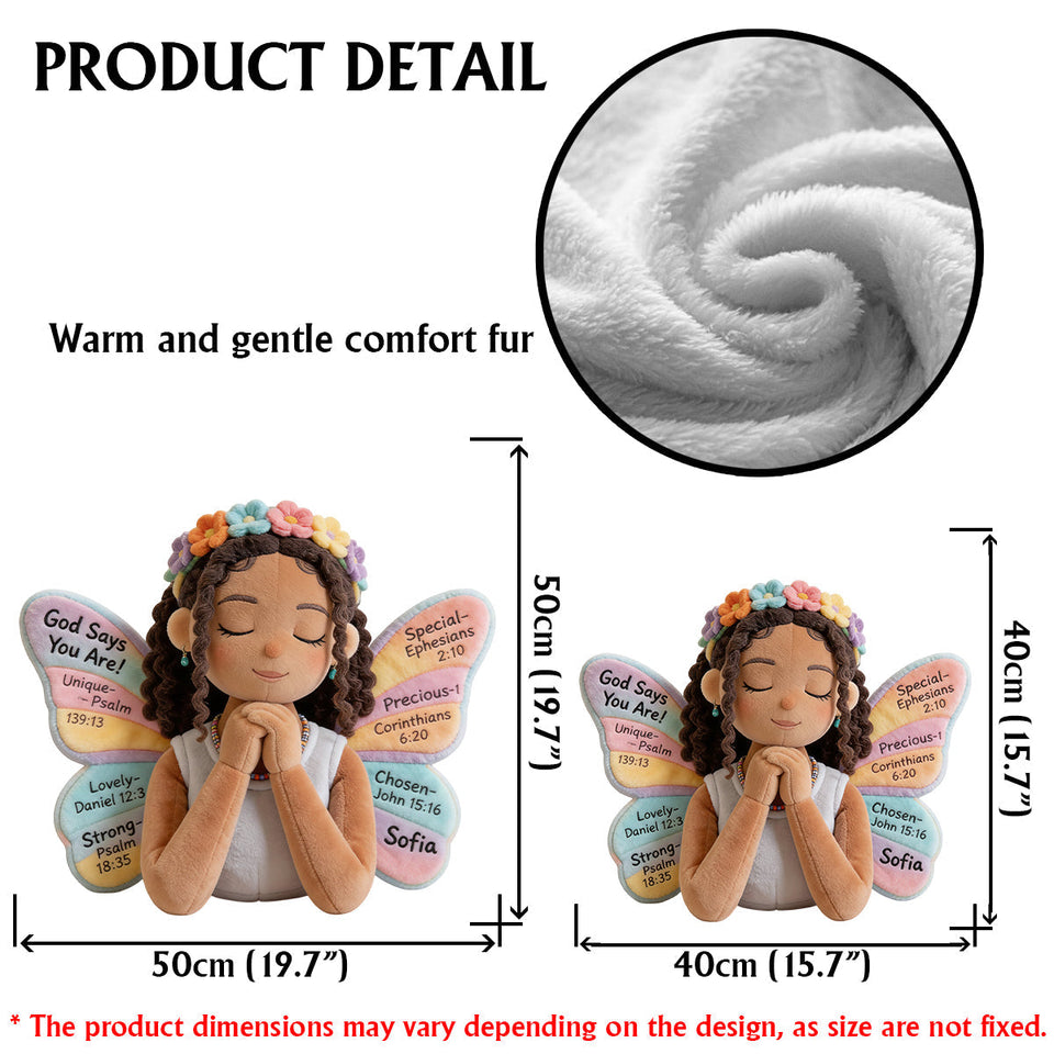 God Says You Are - Personalized African American Faux Fur Shaped Pillow