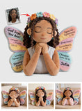 God Says You Are - Personalized African American Faux Fur Shaped Pillow