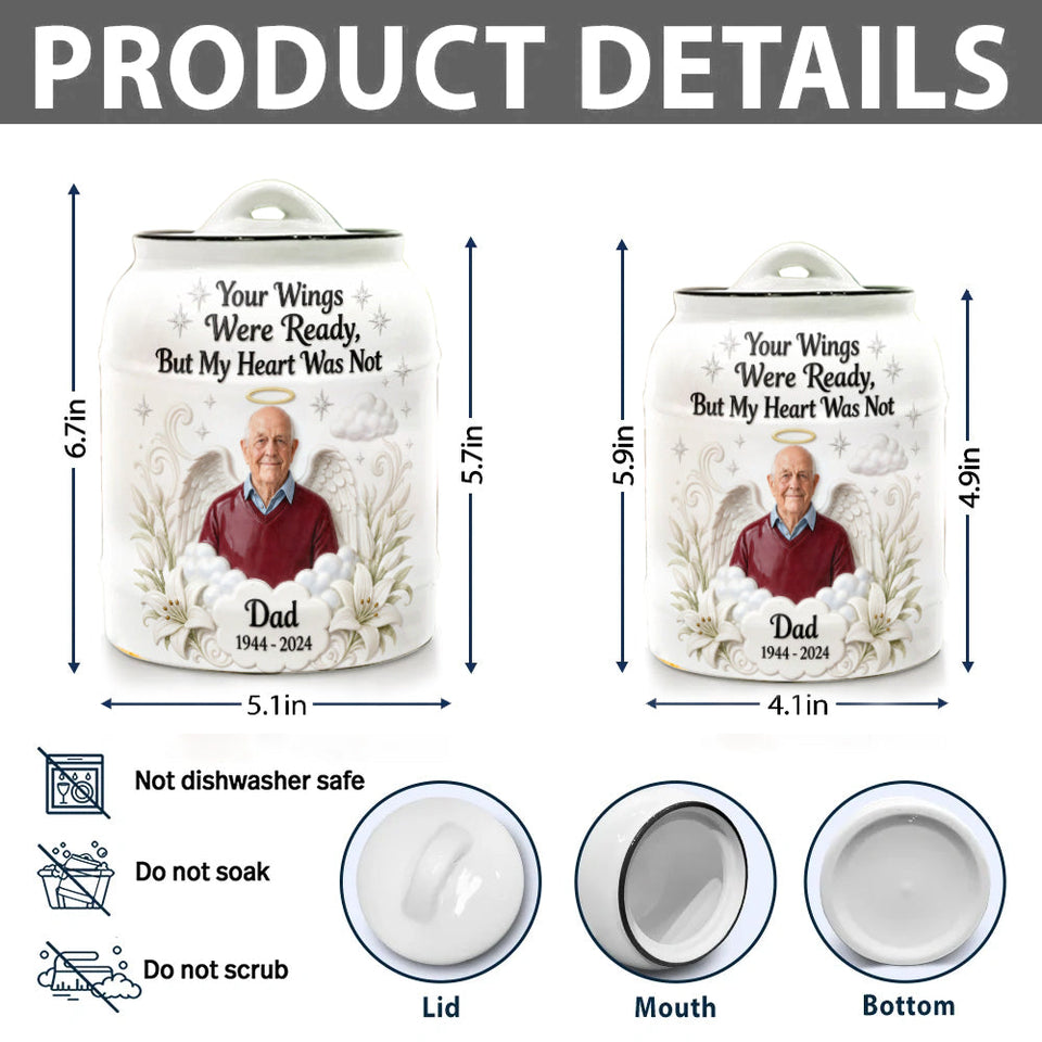 Custom Made Ceramic Urn From Any Photo - Personalized Memorial Urn