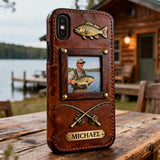 Best Catch - Personalized Fishing Leather Phone Case