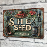 She Shed - Personalized Gardening Rectangle Metal Sign
