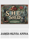 She Shed - Personalized Gardening Rectangle Metal Sign