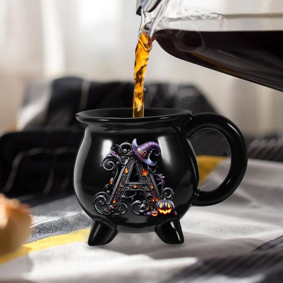 Witch Name Initial Letter - Personalized Witch Cauldron Mug
