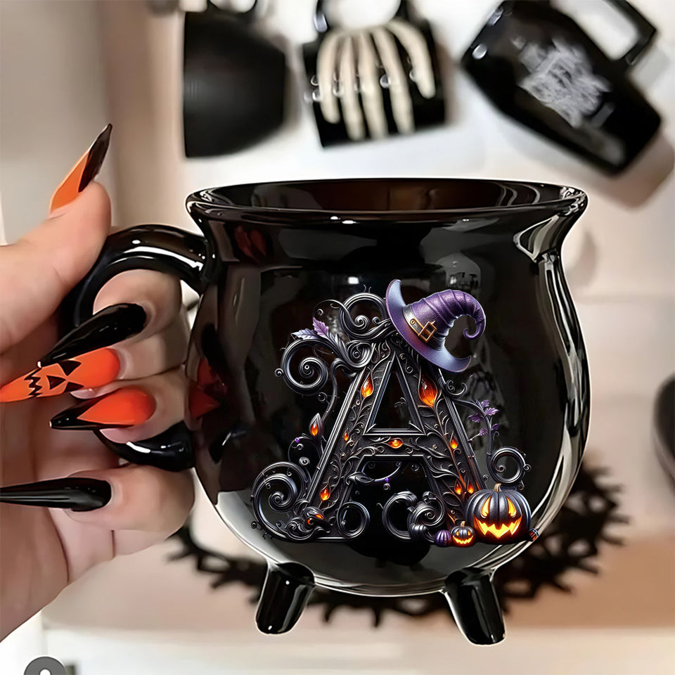 Witch Name Initial Letter - Personalized Witch Cauldron Mug
