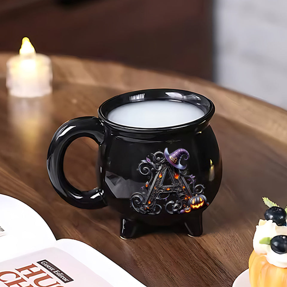 Witch Name Initial Letter - Personalized Witch Cauldron Mug
