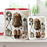 Love Hiking - Personalized Hiking Accent Mug & Coaster