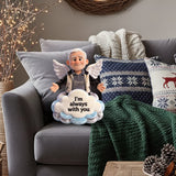 Je suis toujours avec toi - Coussin commémoratif personnalisé en fausse fourrure en forme de losange
