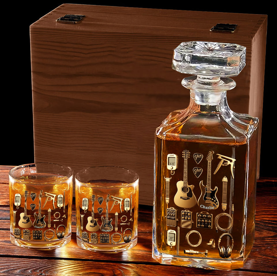 Guitarist - Personalized Guitar Whiskey Decanter Set